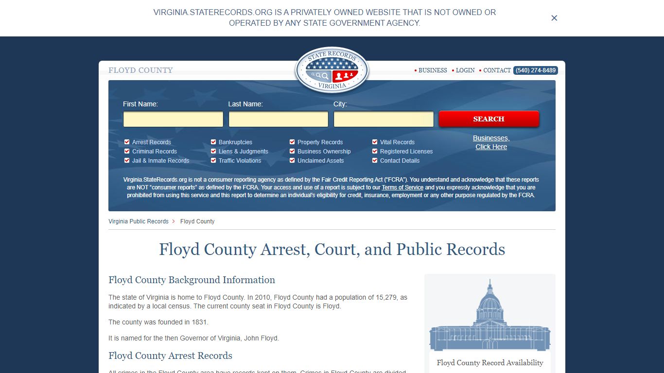 Floyd County Arrest, Court, and Public Records